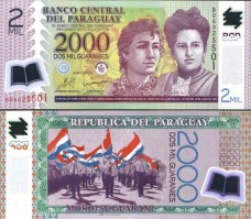 *2000 Guaranies Paraguaj 2008-23, polymer P228 UNC - Kliknutím na obrázok zatvorte -